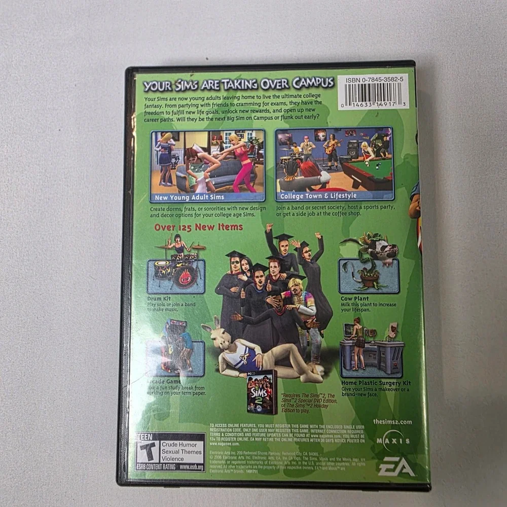 EA The Sims 2 with the University & Night Life Expansion Packs Bundle of 6 Discs